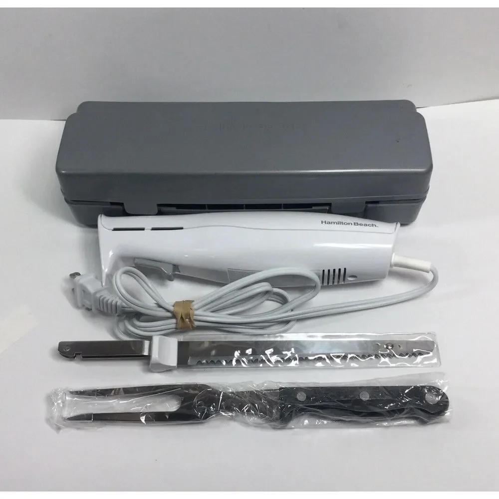 Hamilton Beach Electric Knife with‎ Case - White Carving Knife 74250R